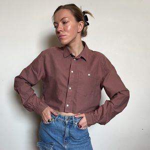 Woman denim short shirt vintage style